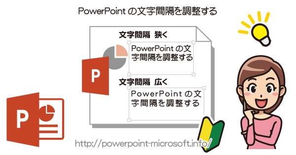 PowertrPointの文字の間隔を調整