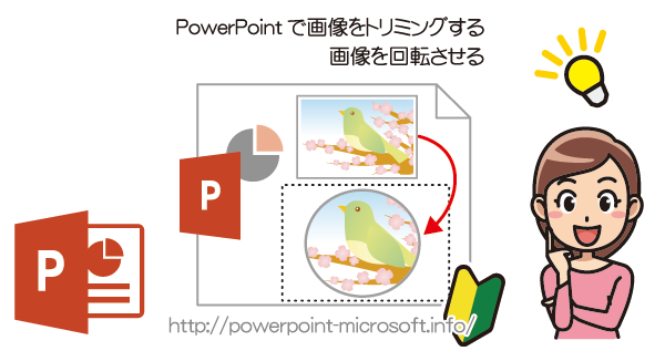 Powerpointで画像をトリミング 回転